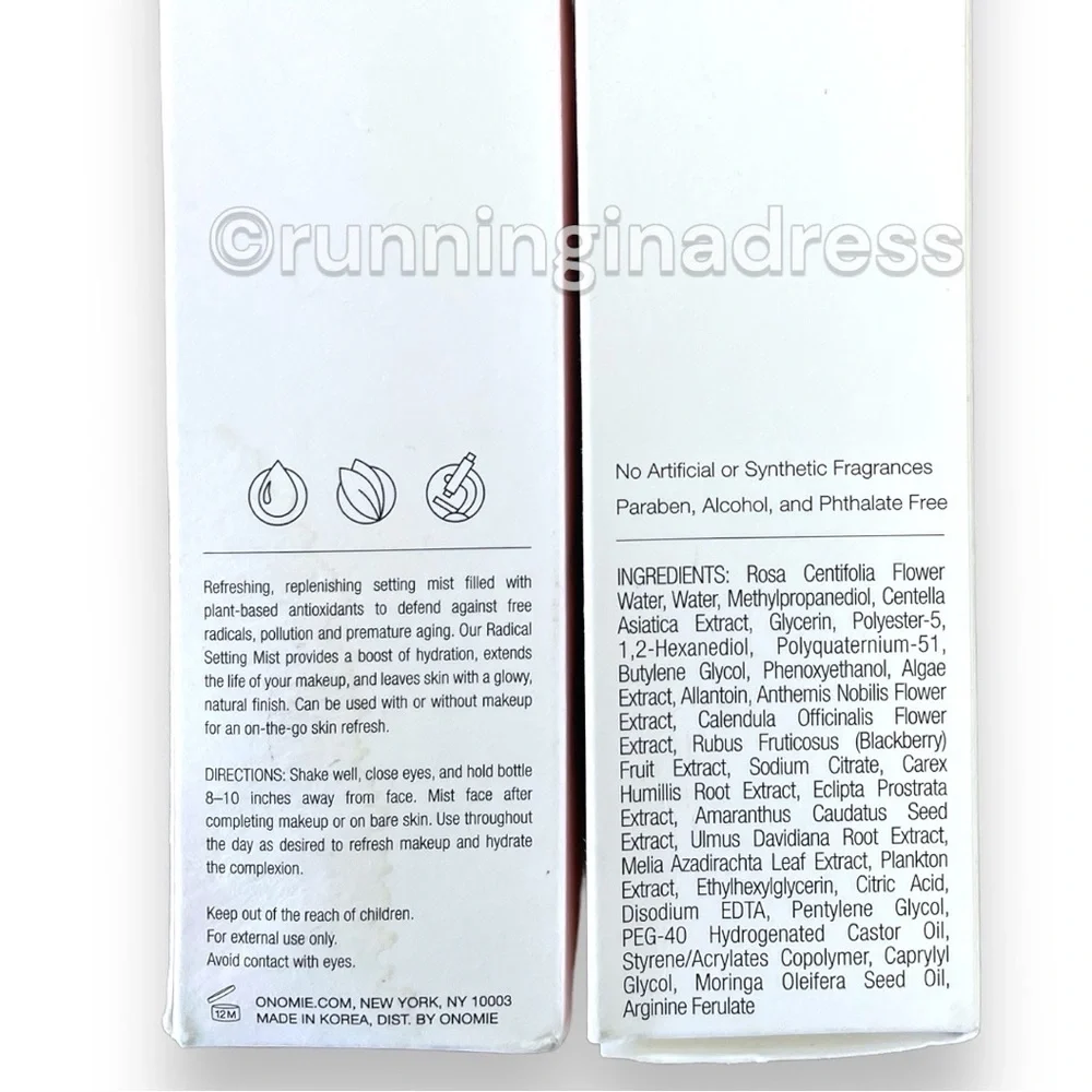 New In Box ONOMIE x Revolve Radical Makeup Setting Spray Long Lasting